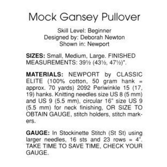 New Classic Elite Yarns 868 A Natural Progression Sweater Knitting Pattern - Picture 3 of 5